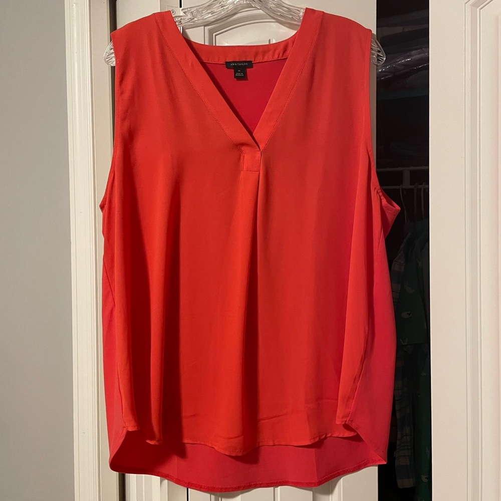 Ann Taylor Mixed Media Sleeveless Blouse